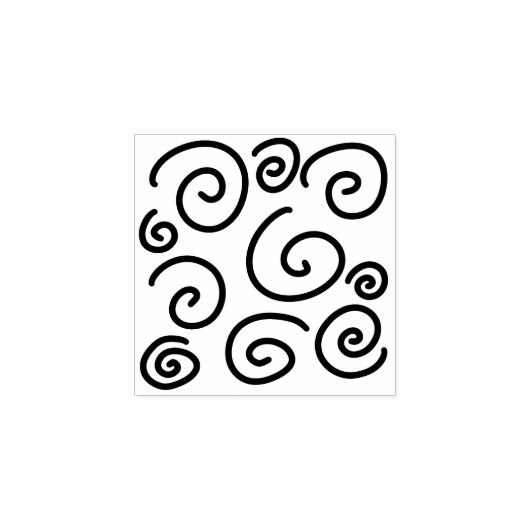 Spiral Doodle Swirl Border Print Rubberstempel (Afrduk)