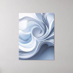 Spiral Elegance – Abstracte Vortex Art in Zacht Bl Canvas Afdruk