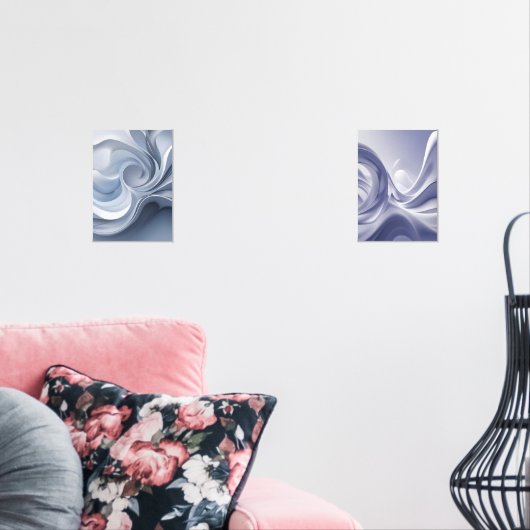 Spiral Elegance – Abstracte Vortex Art in Zacht Bl Muurkunst Sets (Woonkamer)