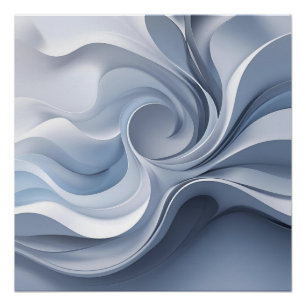 Spiral Elegance – Abstracte Vortex Art in Zacht Bl Perfect Poster