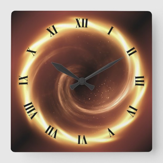 Spiral Fire Vortex ~ Time Portal ~Time Machine ~ ~ Vierkante Klok (Voorkant)
