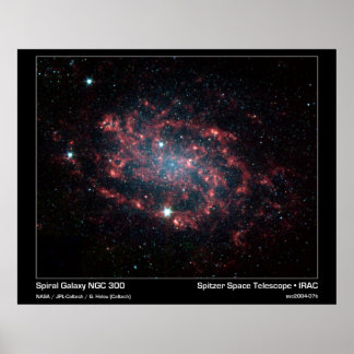 Spiral Galaxy NGC 300 - Spitzer Space Telescope Poster