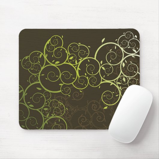 Spiral Green Vines Pattern Mousepad Muismat (Met muis)
