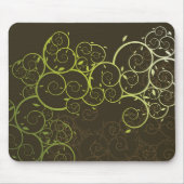 Spiral Green Vines Pattern Mousepad Muismat (Voorkant)