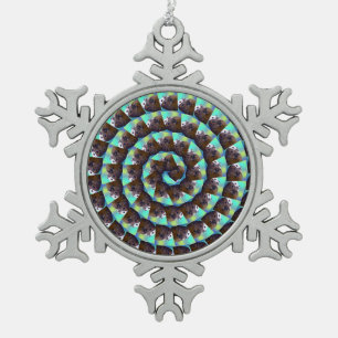 Spiral Guinea Pig Pattern, Tin Sneeuwvlok Ornament