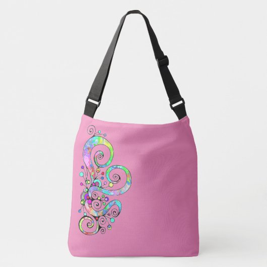 Spiral handgeschilderd ontwerp 1 crossbody tas (Voorkant)