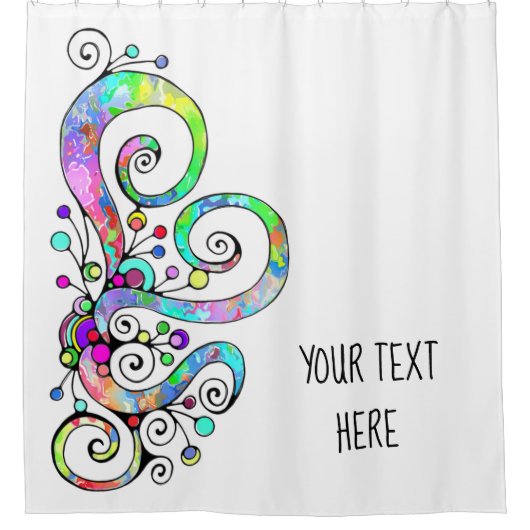 Spiral handgeschilderd ontwerp 1 douchegordijn (Voorkant)