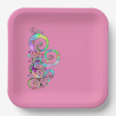 Spiral handgeschilderd ontwerp 1 papieren bordje (Voorkant)