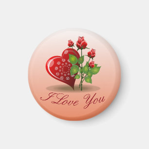 Spiral Heart en Red Rose Magneet