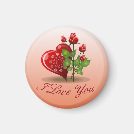 Spiral Heart en Red Rose Magneet (Voorkant)