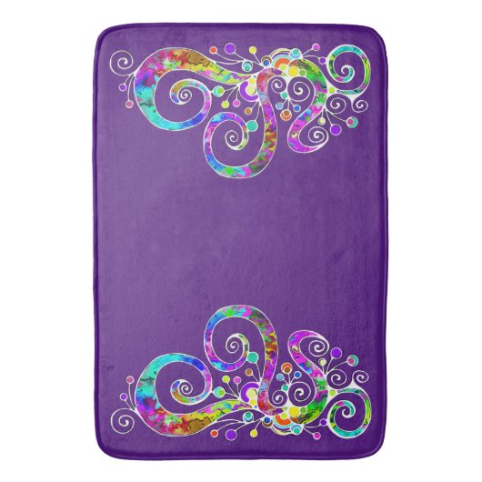 Spiral Heart Hand Gepiliseerd Design 2 Badmat (Voorkant Verticaal)