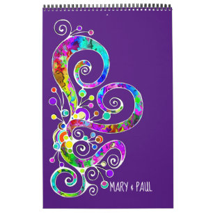 Spiral Heart Hand Gepiliseerd Design 2 Kalender