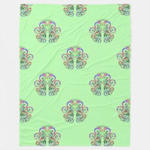Spiral Heart Hand geschilderd ontwerp 4 Fleece Deken