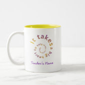 Spiral Heart Teacher Coffee Mug - Personalizable (Gauche)