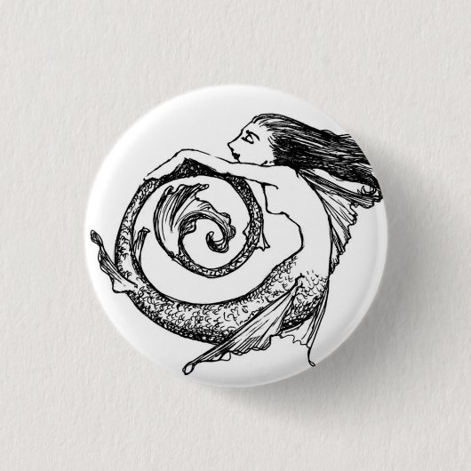 Spiral Mermaid Ronde Button 3,2 Cm (Voorkant)
