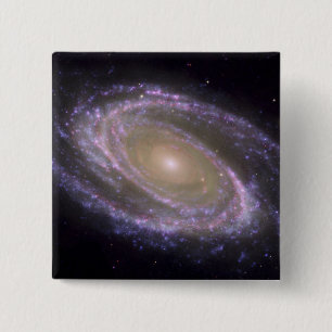 Spiral Messier 81 Vierkante Button 5,1 Cm