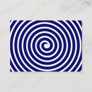 Spiral Motif - Diepe marine en wit Visitekaartje