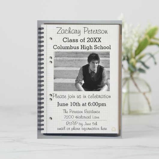 Spiral notebook - Aankondiging Afstuderen (Staand voorkant)