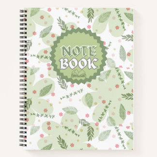 Spiral Notebook Aesthetic Sage Green Floral Spiral Notitieboek