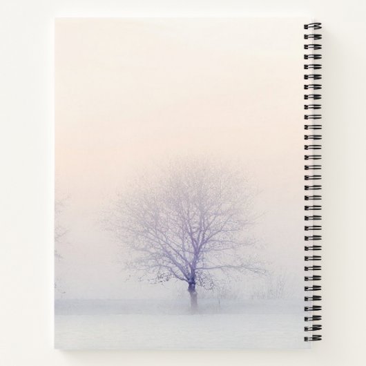 Spiral notebook met winterboomlandschap notitieboek (Achterkant)
