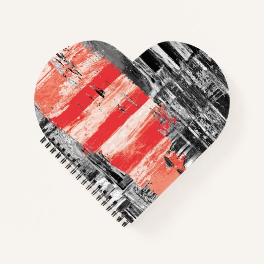 Spiral Notebook – Red Pulse Abstract Design Notitieboek (Voorkant)