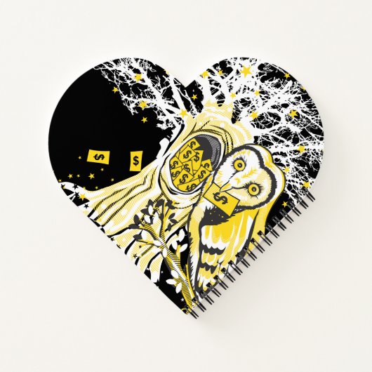 Spiral Notebook – Urban Tree Owl & Wealth Surreal Notitieboek (Achterkant)