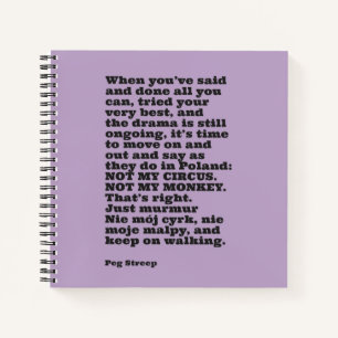 Spiral notebook van Peg Streep "Not My Circus" Notitieboek