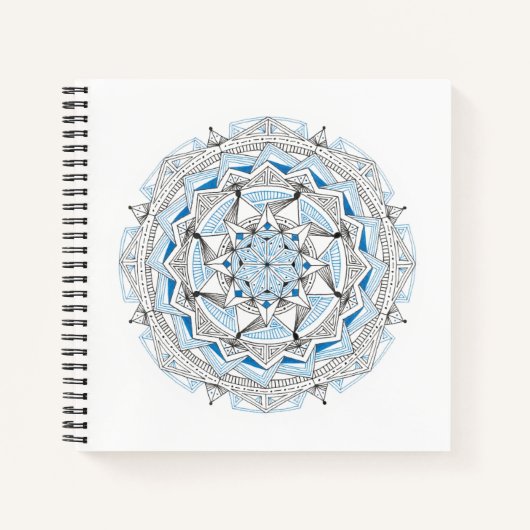 Spiral Notebook w/ Blue Mandala Design Notitieboek (Voorkant)