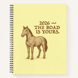 Spiral Notebook with motivational text and horse Notitieboek