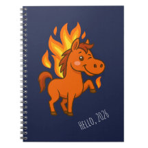 Spiral Notebooks with a red horse