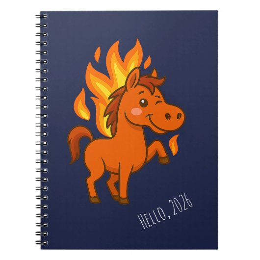 Spiral Notebooks with a red horse Notitieboek (Voorkant)