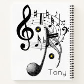 Spiral Notitieboek Black White Music Note (Achterkant)