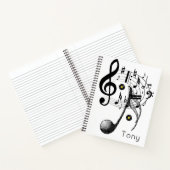 Spiral Notitieboek Black White Music Note (Binnen)