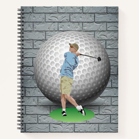 Spiral Notitieboek Golf Balls Golfer Brick (Voorkant)