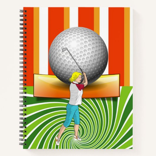 Spiral Notitieboek Golfer Golf Balls Stripe (Voorkant)