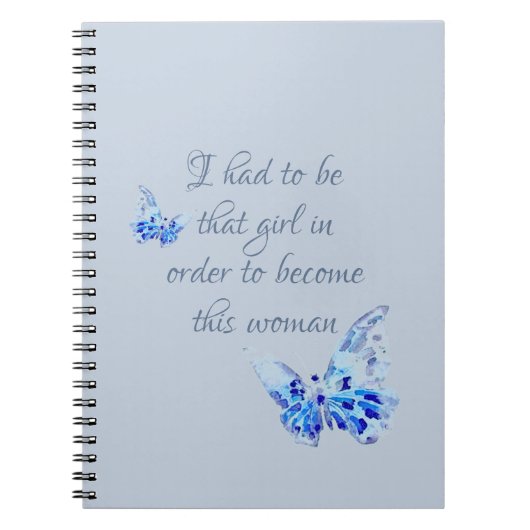 Spiral Notitieboek met blauwe vlinder en offerte (Voorkant)