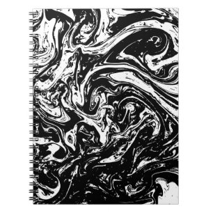 Spiral Notitieboek met zwarte en witte marmer