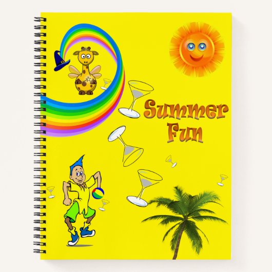 Spiral Notitieboek Summer Fun Rainbow Palm Trees (Voorkant)
