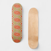 Spiral Oranje Green Pattern Skateboard Deck (Voorkant)