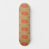 Spiral Oranje Green Pattern Skateboard Deck (Voorkant)