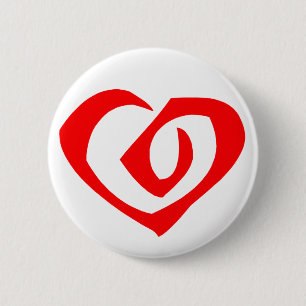Spiral Pattern Red Heart Ronde Button 5,7 Cm