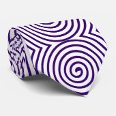 Spiral Pattern - White met Deep Paars Stropdas (Opgerold)