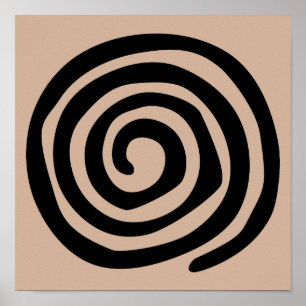Spiral petroglyph tribale volkskunst poster