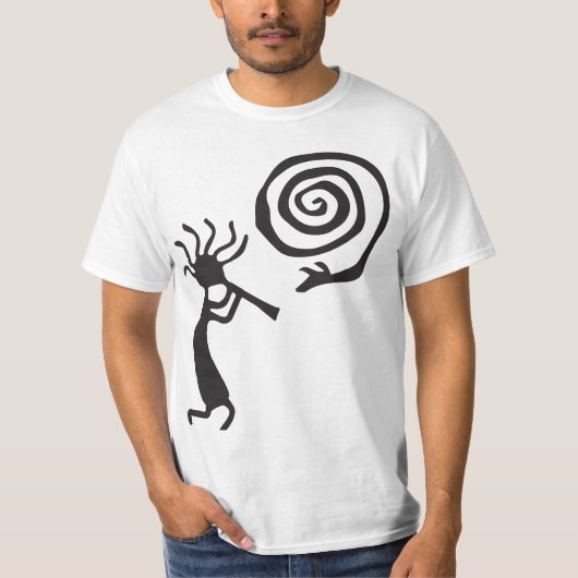 Spiral Petroglyphs Kokopelli T-Shirt (Voorkant)