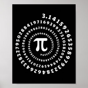 Spiral Pi Shirt Pi Dag Wiskunde Lover Poster