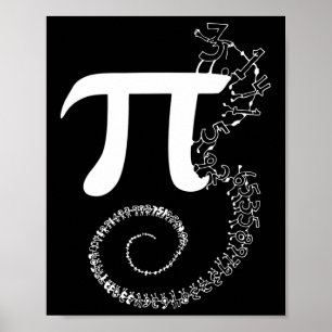 Spiral Pi Wiskunde Funny Pi Dag 3.14 Wiskunde Verg Poster