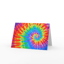 Spiral Rainbow Tie Dye Note Kaart