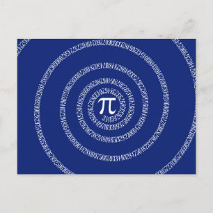 Spiral Rings voor Pi op Navy Blue Briefkaart