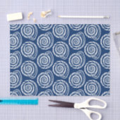 Spiral Seashell Block Print, Cobalt Blue en White Tissuepapier (Craft)
