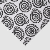 Spiral Seashell Block Print, zwart-wit Tissuepapier (Detail)